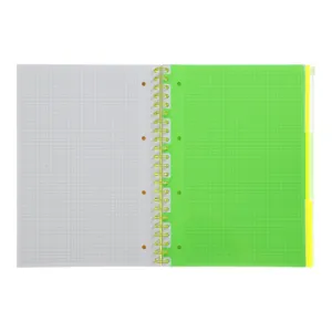 Тетрадь на пружине А4 Buromax NEON клетка 120л с разделителями BM.24349911, Блокноты - фото 3