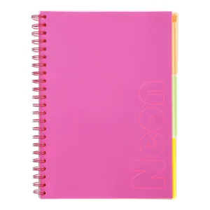 Тетрадь на пружине А4 Buromax NEON клетка 120л с разделителями BM.24349911, Блокноты - фото 7