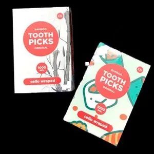 Зубочистки 1000шт бамбук в индивид.упаковке К-Tooth Picks 0122537