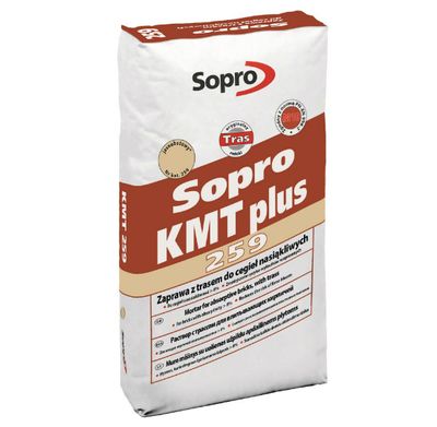 Кладочный раствор с трассом для клинкера Sopro КМТ plus259 светло-бежевый 259/25 25кг