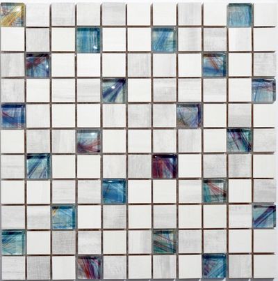 Мозаїка Kotto Ceramica СМ 3107 C3 laterizio griz/laterizio bianco/line glass