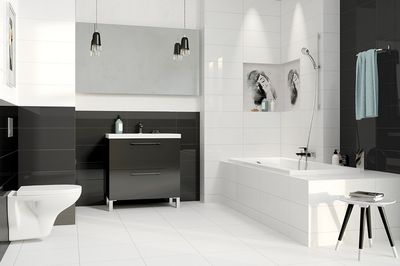Плитка Cersanit Simple art Блек глоссі структура кубс