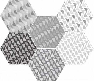 Плитка Equipe HEХATILE LOVELY B&W 21834