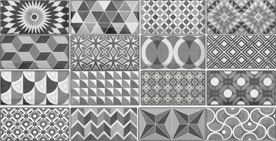 Плитка Equipe METRO PATCHWORK B&W 21396