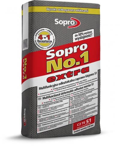 Высокоэластичный клеевой раствор для облицовки Sopro №1/400 22.5кг