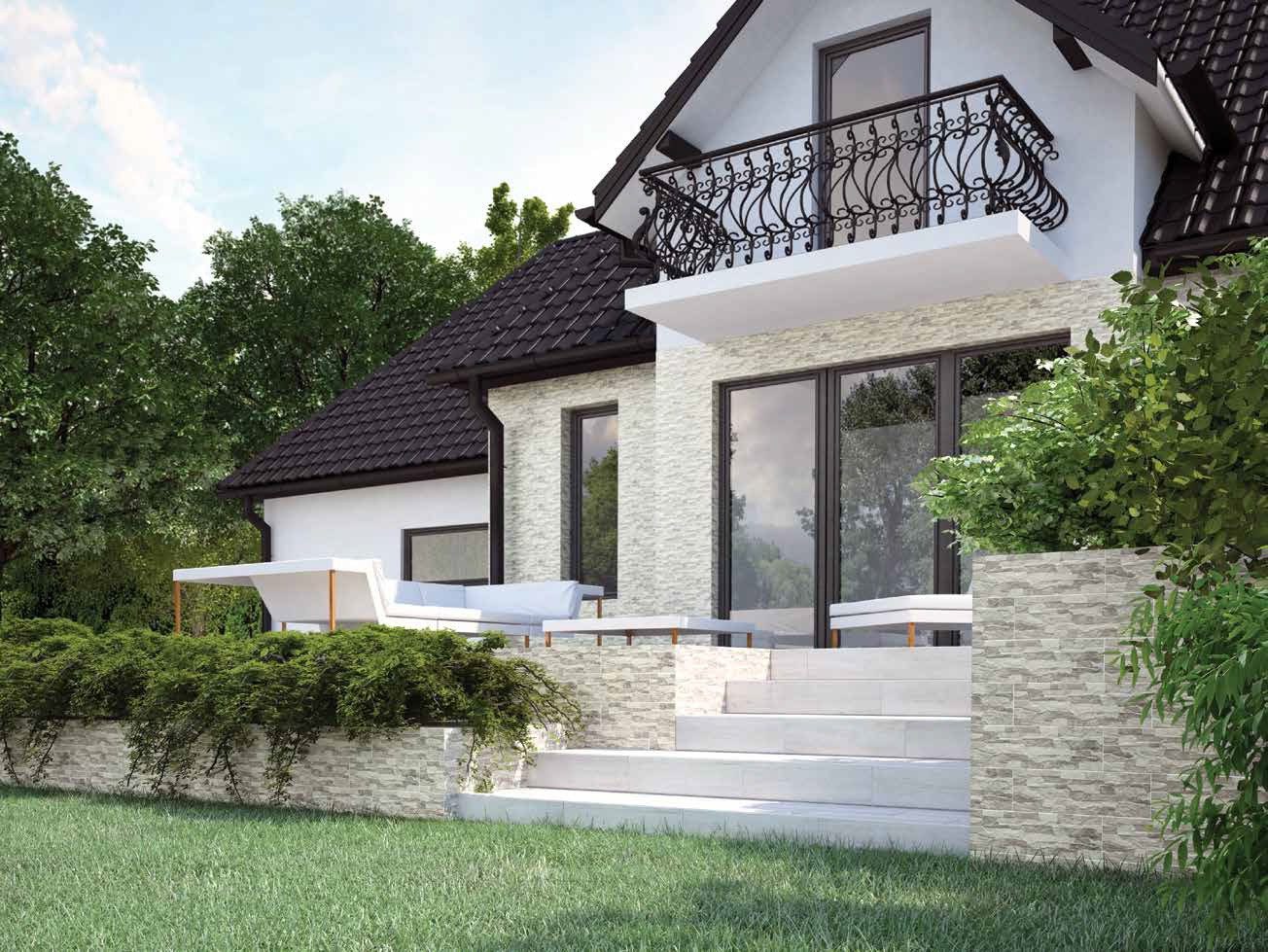 клинкерная плитка церрад на террасе дома