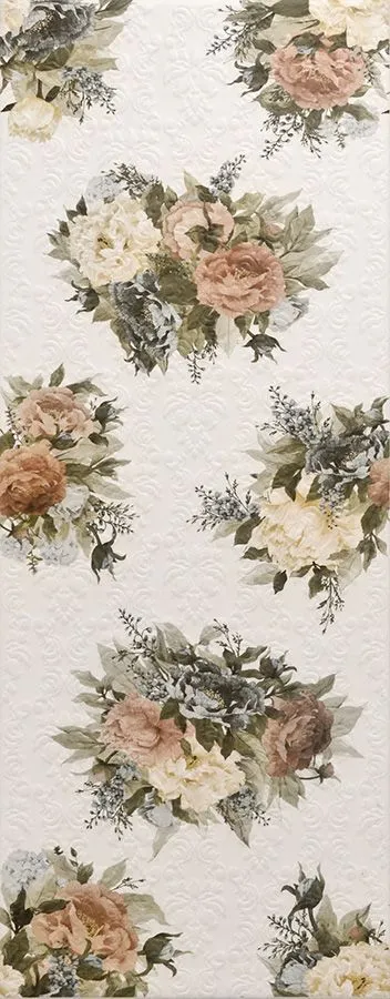 Плитка Intercerama Arabesco стена белая с рисунком (2360131061-1), Фото