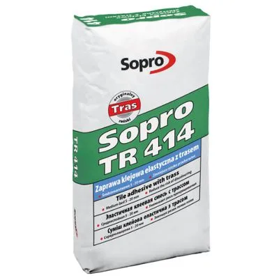 Еластичний клейовий склад з трасом Sopro TR 414/2 25кг, Фото