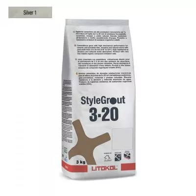 Фуга для швів Litokol Stylegrout SG320SLV10063 3 кг SILVER 1 Сільвер, Фото