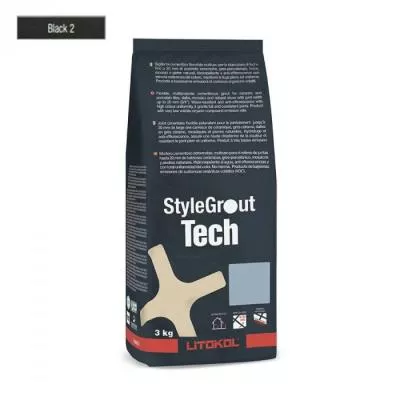 Фуга для швів Litokol Stylegrout Tech Sgtchblk20063 3 кг BLACK 2 чорний, Фото