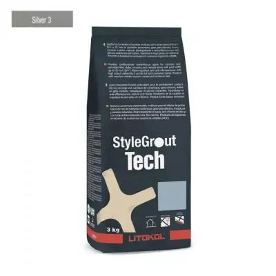 Фуга для швів Litokol Stylegrout Tech Sgtchslv20063 3 кг SILVER 2 Сільвер, Фото