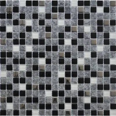 Мозаика Grand Kerama микс ICE черная 2201, Фото