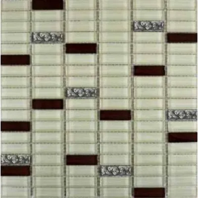 Мозаика Grand Kerama микс охра-коричневый-платина рельефная 1085, Фото
