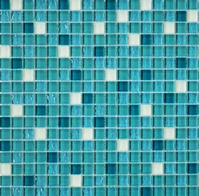 Мозаїка Grand Kerama мікс тіфані-бірюза-білий матовий 2082, Фото