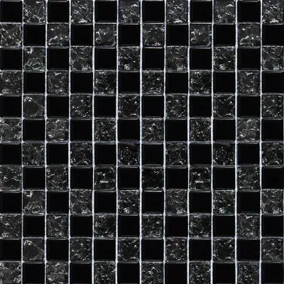 Мозаика Grand Kerama Шахматка черный-черный колотый 2119, Фото
