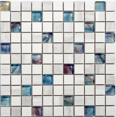 Мозаїка Kotto Ceramica СМ 3107 C3 laterizio griz/laterizio bianco/line glass, Фото