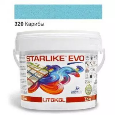 Затирка епоксидна для швів Litokol STARLIKE EVO STEVOACR02. 5 2,5 кг 320 Кариби, Фото