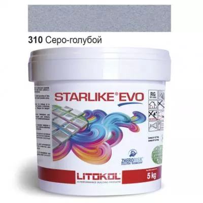 Затирка епоксидна для швів Litokol STARLIKE EVO STEVOAPL0005 5 кг 310 Сіро-блакитний, Фото