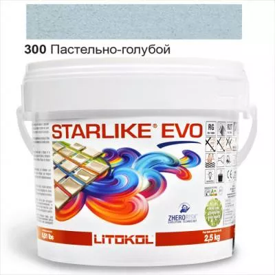 Затирка эпоксидная для швов Litokol STARLIKE EVO STEVOAPS02.5 2,5 кг 300 пастельно-голубой, Фото