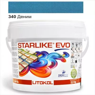 Затирка епоксидна для швів Litokol STARLIKE EVO STEVOBDN02. 5 2,5 кг 340 денім, Фото