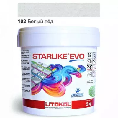Затирка епоксидна для швів Litokol STARLIKE EVO STEVOBGH0005 5 кг 102 білий лід, Фото