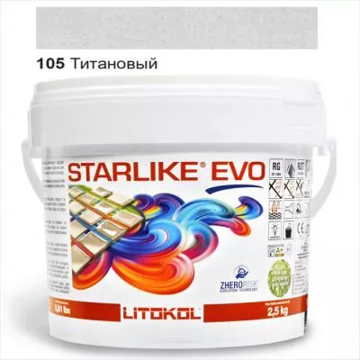 Затирка епоксидна для швів Litokol STARLIKE EVO STEVOBTT02. 5 2,5 кг 105 титановий, Фото