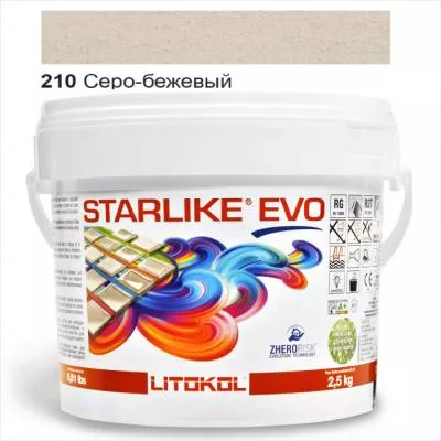 Затирка епоксидна для швів Litokol STARLIKE EVO STEVOGRE02. 5 2,5 кг 210 сіро-бежевий, Фото