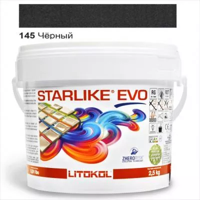Затирка епоксидна для швів Litokol STARLIKE EVO STEVONCR02. 5 2,5 кг 145 чорний, Фото
