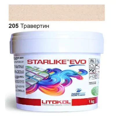 Затирка эпоксидная для швов Litokol STARLIKE EVO STEVOTRV0001 1 кг 205 травертин, Фото